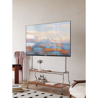 居傢優品#免運#中古不銹鋼架子通用電視掛架可移動置物架適用43-70寸顯示器支架電視立架/看闆架/落地架/掛架