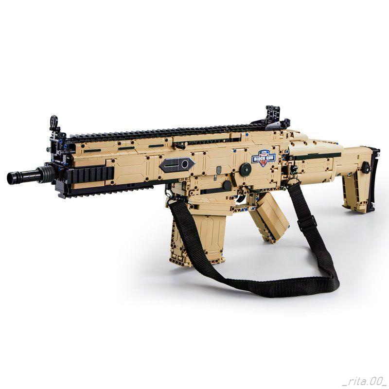 現貨 高還原軍事積木玩具積木槍兼容樂高玩具AK47拼裝模型可發射狙擊槍吃雞武器高難度男孩武器槍坦克飛機積木