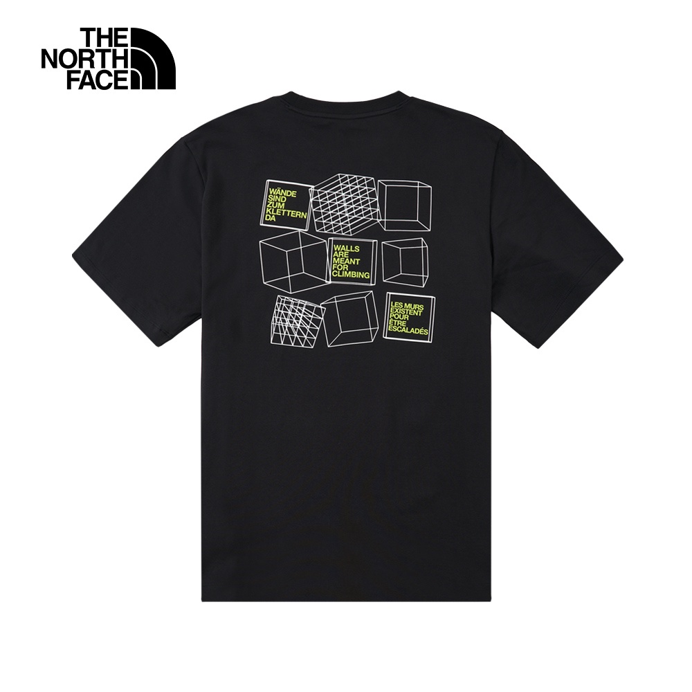 The North Face北面男款黑色吸濕排汗3D元素印花短袖T恤｜7WF7JK3