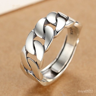 🔥熱賣爆款🔥999銀戒指戒指風麻花鏈條女設計男士時尚個性單身指環純銀食指 KRLH