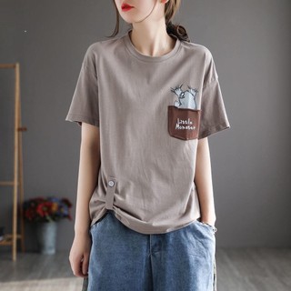 100%純棉t恤 印花上衣 短袖t恤女 短袖上衣 女裝上衣 夏季女裝 大尺碼女裝 寬鬆上衣 女裝上衣 大尺碼素t