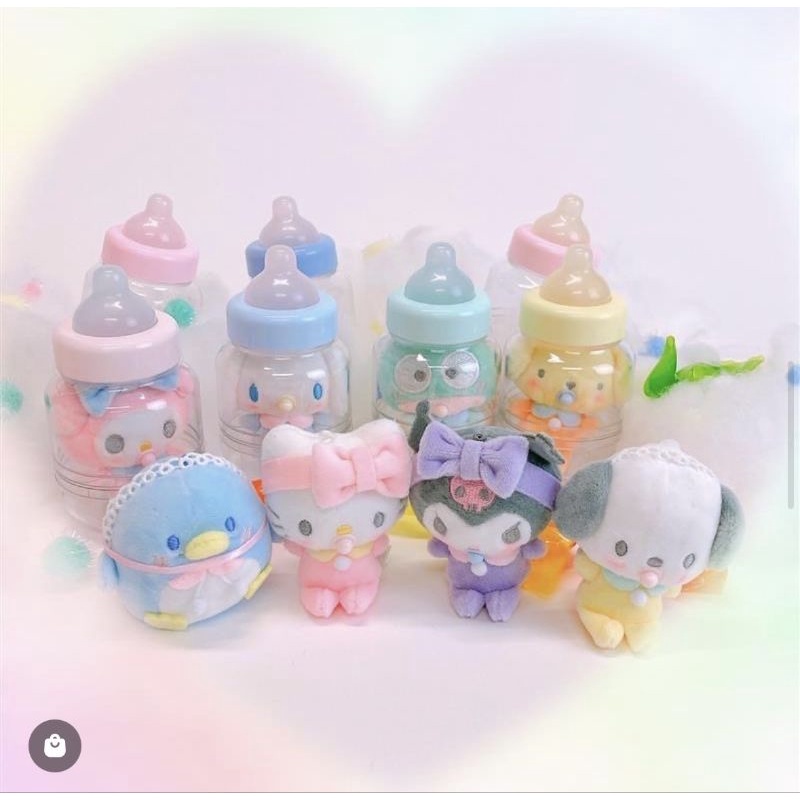 Sanrio三麗鷗 奶瓶寶寶系列 玩偶吊飾 娃娃 kitty 美樂蒂 庫洛米 大耳狗 布丁狗 帕恰狗 企鵝山姆 醜魚漢頓