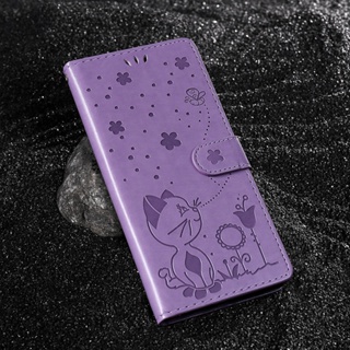 貓蜜蜂壓花 三星 S23 Ultra S23 S23 S22 S22 Ultra 側翻皮套