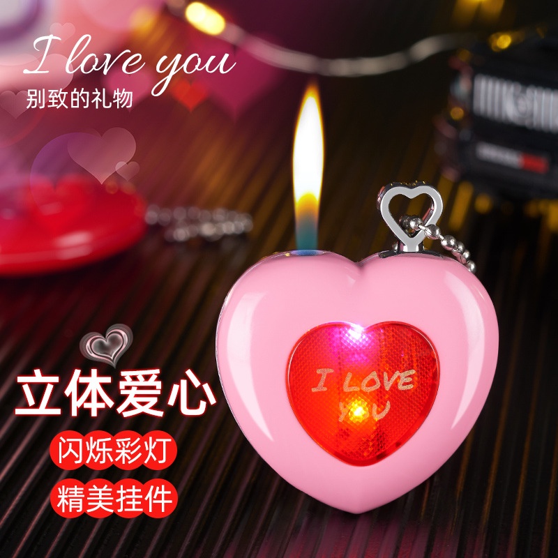 💘台灣出貨💘防風打火機瓦斯打火機潘寧號愛心掛件充氣明火打火機閃燈打火機造型打火機客製化打火機