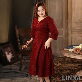 LINNA大尺碼禮服 敬酒服女秋季大碼新娘胖mm訂婚回門服顯瘦喜媽媽婚禮答謝宴禮服