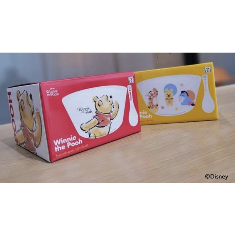 《泰國7-11限定》Winnie the Pooh 小熊維尼 陶瓷碗+湯匙