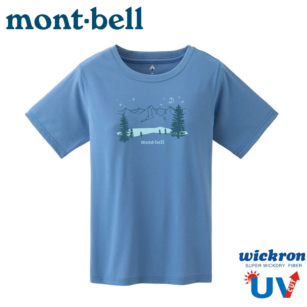 【Mont-Bell 日本 女 WIC.T BLUE LAKE 藍湖短袖排T《藍》】1114482/短T/登山