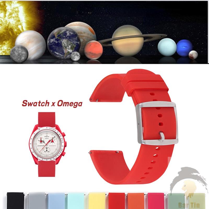 熱銷  20 毫米矽膠通用錶帶快速釋放錶帶適用於 Swatch 適用於歐米茄系列的歐米茄系列適用於 MoonSwat