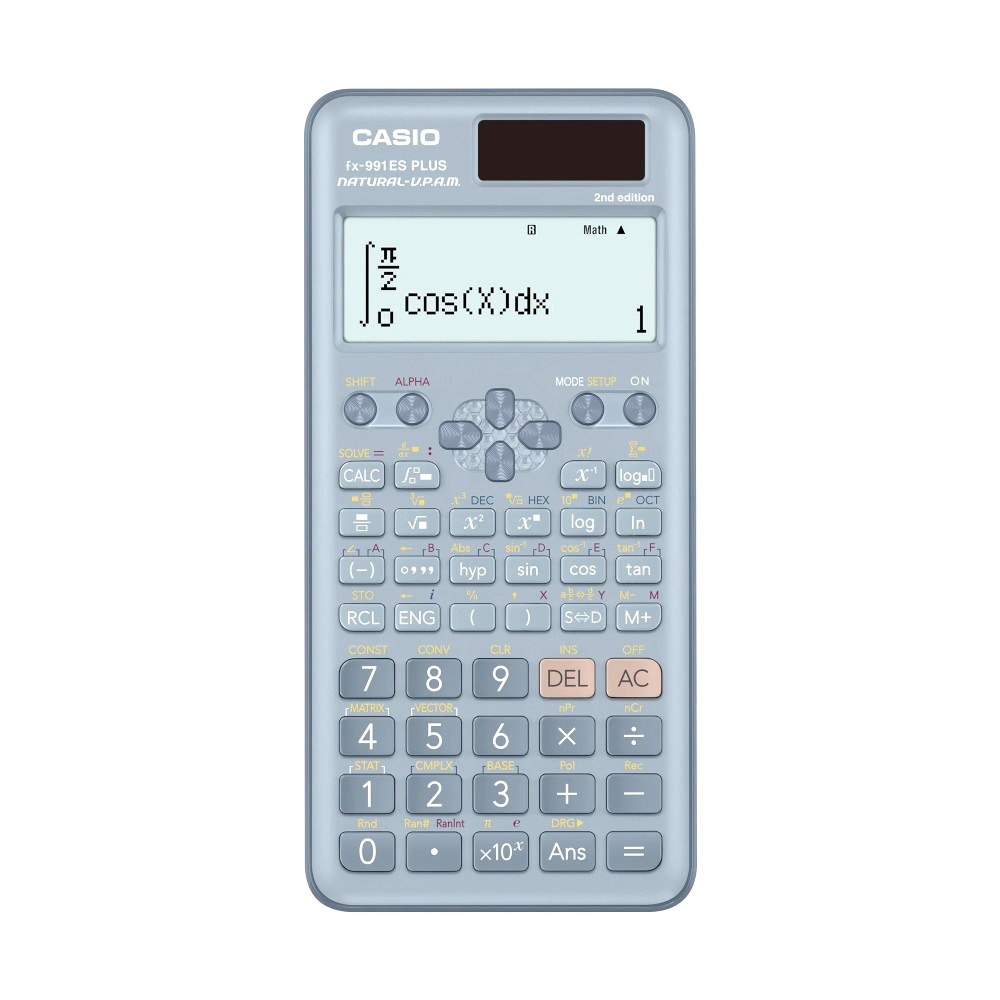 CASIO卡西歐 12位數工程型計算機/計算機-莫蘭迪藍色(fx-991ES PLUS-2BU)(尺寸:約16.15×7.7×1.11cm) 墊腳石購物網