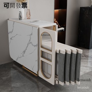 免運費-優選-居傢好物輕奢折疊巖闆餐桌小戶型傢用餐邊櫃現代簡約多功能可移動伸縮飯桌