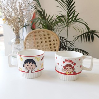 【言承】【玻璃杯特賣】不二家杯子馬克杯帶禮盒勺學生卡通陶瓷杯水杯家用牛奶咖啡杯ins