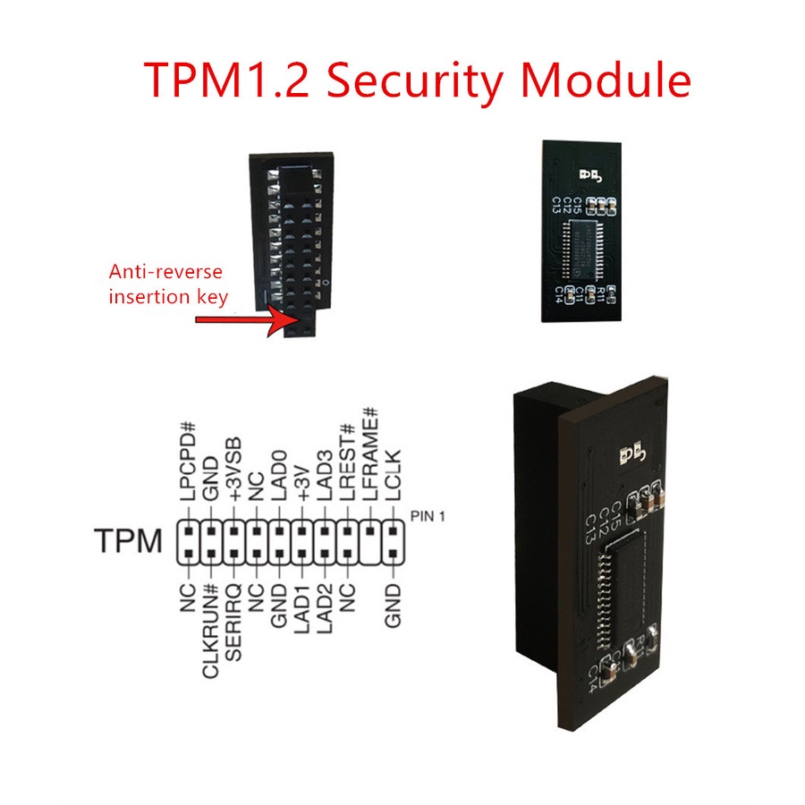 Tpm 1.2 安全模塊板 TPM1.2 LPC 20 針主板卡，適用於華碩微星華擎技嘉