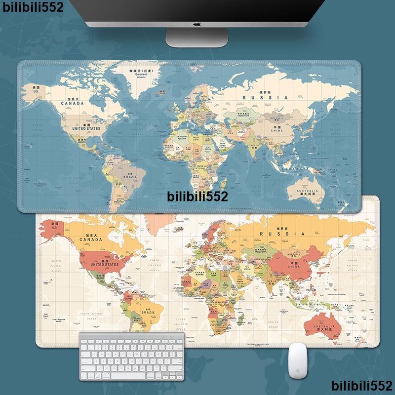 辦公滑鼠墊 世界地圖 滑鼠墊 超大加厚辦公遊戲電競學習 桌墊 電腦書桌鍵盤墊訂製