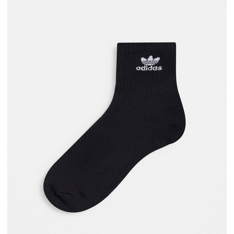 Adidas 中筒 襪子 黑色 黑襪 三葉草 socks 6入組