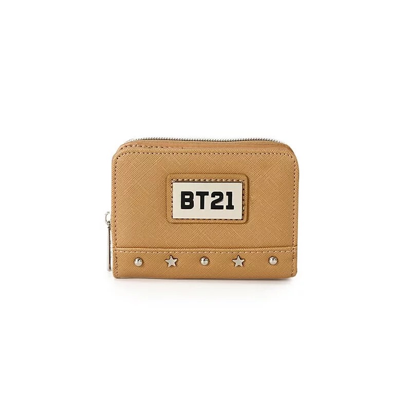BT21 率性搖滾 短夾-棕色 墊腳石購物網
