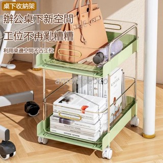 【臺灣發貨】辦公室工位放包包收納架 桌下可移動小推 車置物架 書架 桌面收納架 整理架 收納櫃子 JXA
