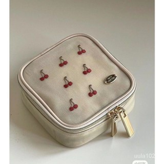 ⭐優選好貨⭐PETIT TROUVER可愛刺繡小熊櫻桃星星雜物收納包 方形迷你化妝包 DO9B