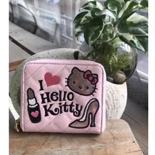 正版日本Hello Kitty刺繡圖案方形拉鏈小錢包可愛療癒又實用