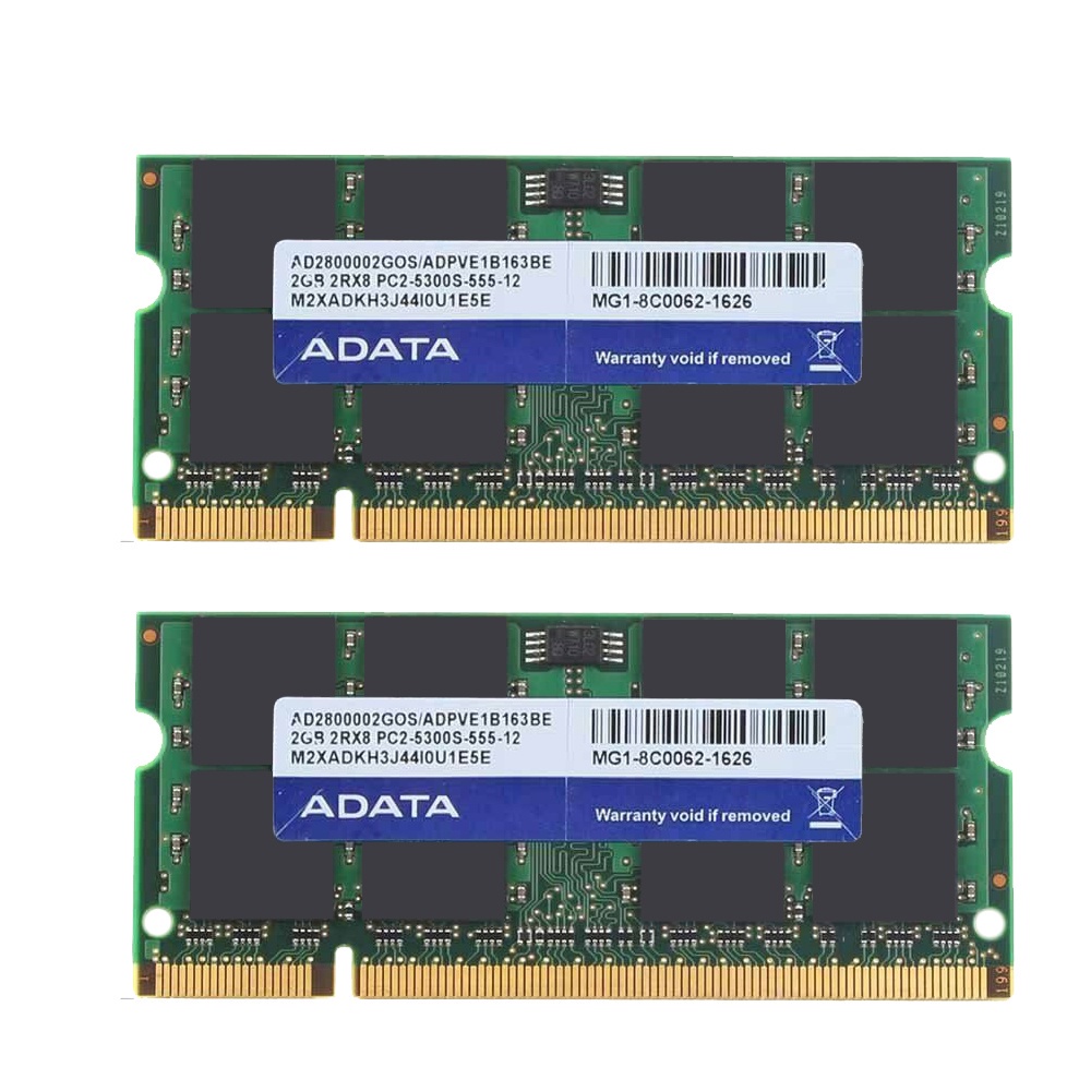 ✲4gb 2x 2GB PC2-5300S DDR2-667MHz 200Pin SO-DIMM 筆記本筆