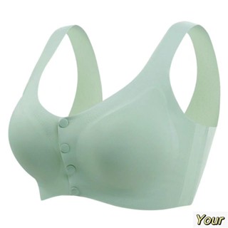 【Your】大尺碼內衣 正品前扣文胸大碼薄款透氣無鋼圈內衣女聚攏調整型收副乳文胸罩女大尺碼內衣 媽媽大碼乳膠前扣文胸內