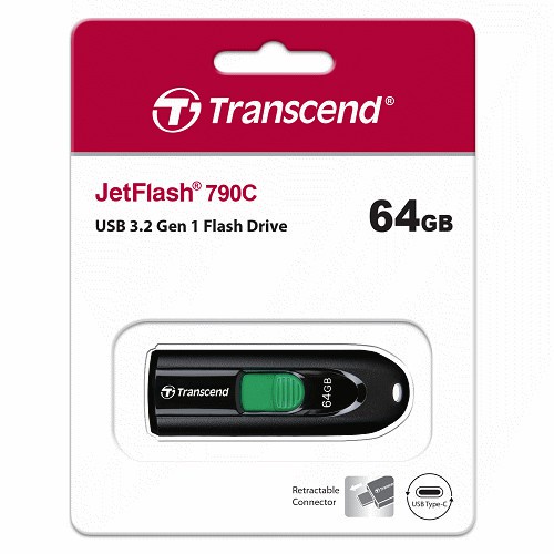 TRANSCEND 創見 JetFlash 790C 64G 128G 256G USB Type-C 隨身碟 行動碟