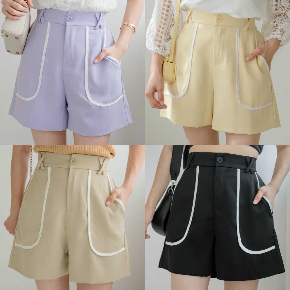 MIUSTAR 白邊造型口袋西裝短褲(共4色)0613 預購【NL4498】