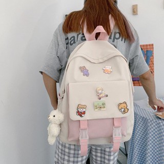 韓版原宿 ulzzang 女雙肩包 大容量書包 百搭大學生 ins風 旅行揹包 加厚防盜後揹包 休閒包 多夾層防水