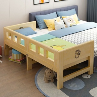 兒童拚接床實木折疊床加寬帶護欄加長側邊小床大床廠傢直銷跨境