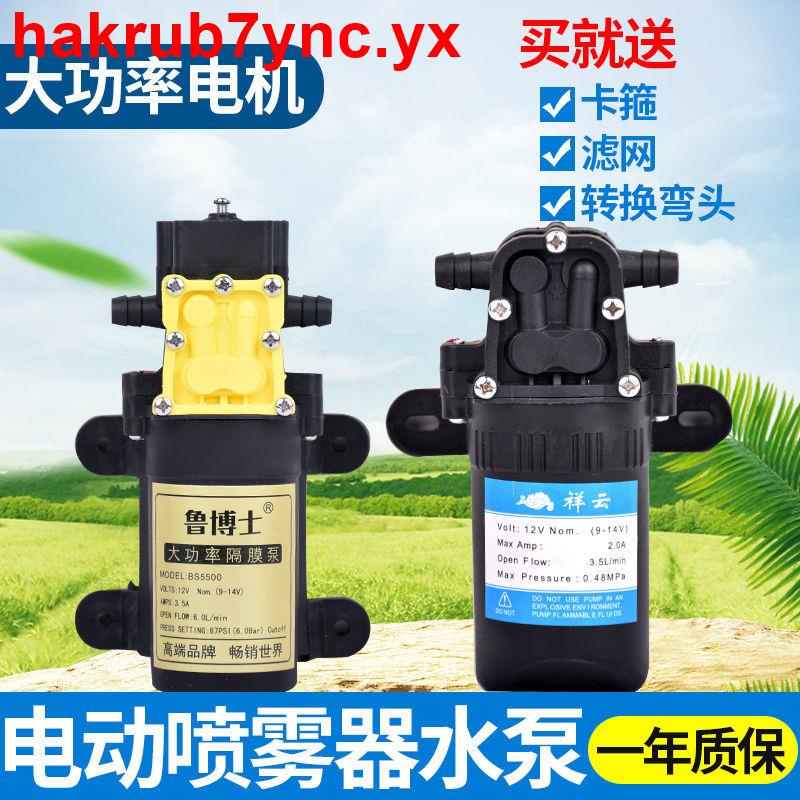 【促銷】12V農用電動噴霧器水泵隔膜泵智能高壓自吸泵大功率打藥機馬達