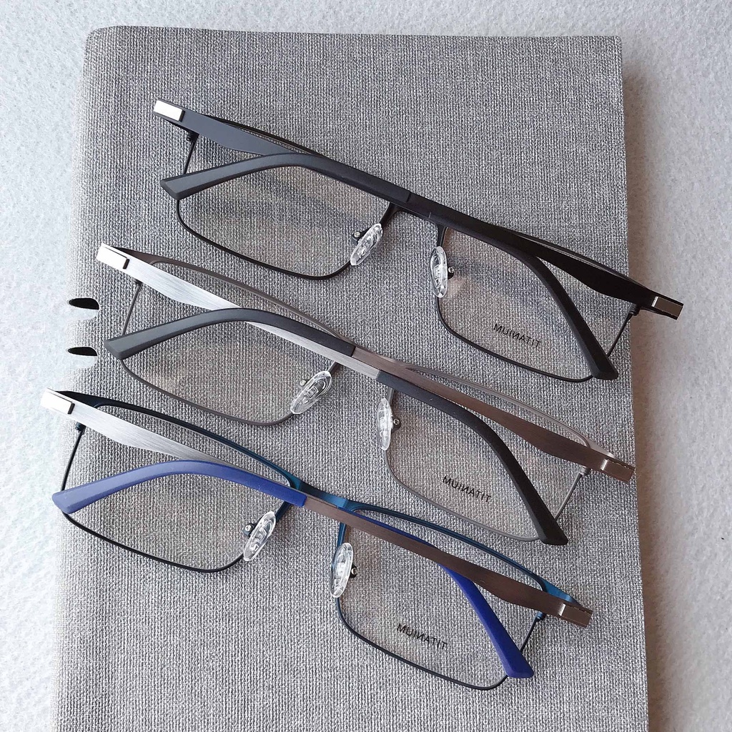 促銷23年新款眼鏡超輕近視眼鏡男全框商務鈦合金舒適簡約配眼鏡*防藍光輻射變色光學6077