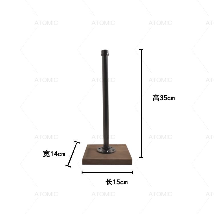 AT 水管實木松木紙巾架卷紙架復古美式工業風格鄉村落地廁紙架