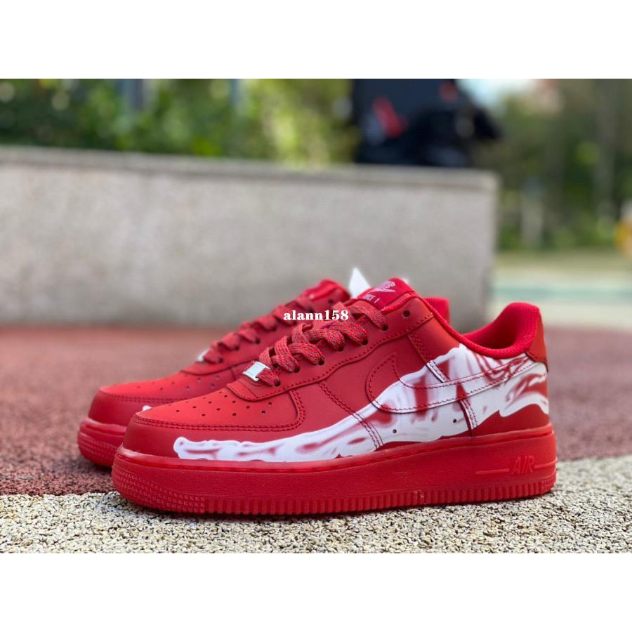 nike Air Force 1'07 Low 大紅色 透視骨頭X光 萬聖節 滑板鞋 CU8067-600