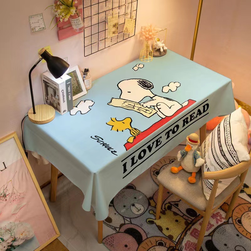 【台灣熱銷】 動漫卡通可愛史努比學習桌布兒童吃飯餐桌墊學生宿舍化妝桌墊 熱銷
