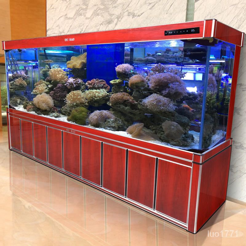 免運【可代客安裝】 大型金龍魚缸 水族箱 生態客廳魚缸 屏風玻璃魚缸 2米3米底過濾玄關魚缸 別墅魚缸 居傢酒店魚缸