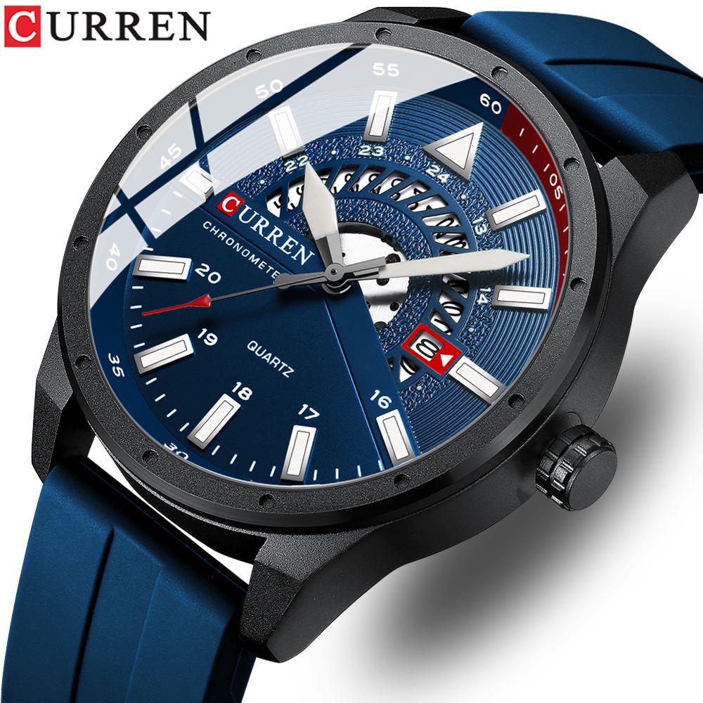 特熱銷 Curren 8421 品牌手錶男士時尚商務石英手錶防水日期模擬手錶男
