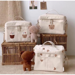 熱賣🌈ins韓風兒童小熊保溫包嬰兒寶寶推車收納包媽咪包便攜外出保冷包