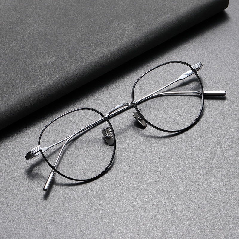 鈦架眼鏡框純鈦橢圓全框80807文藝裝飾大框配近視眼鏡架工廠直銷中性無logo尚宏眼鏡
