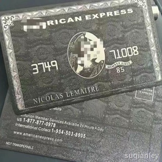 新品美國百夫長卡 訂製美國運通卡定做個性國產黑金條條藝術款裝B卡