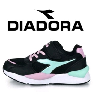 DIADORA 女童 童鞋 輕量透氣 耐磨防滑 運動鞋-超寬楦-慢跑 童鞋 DA13056 黑綠粉