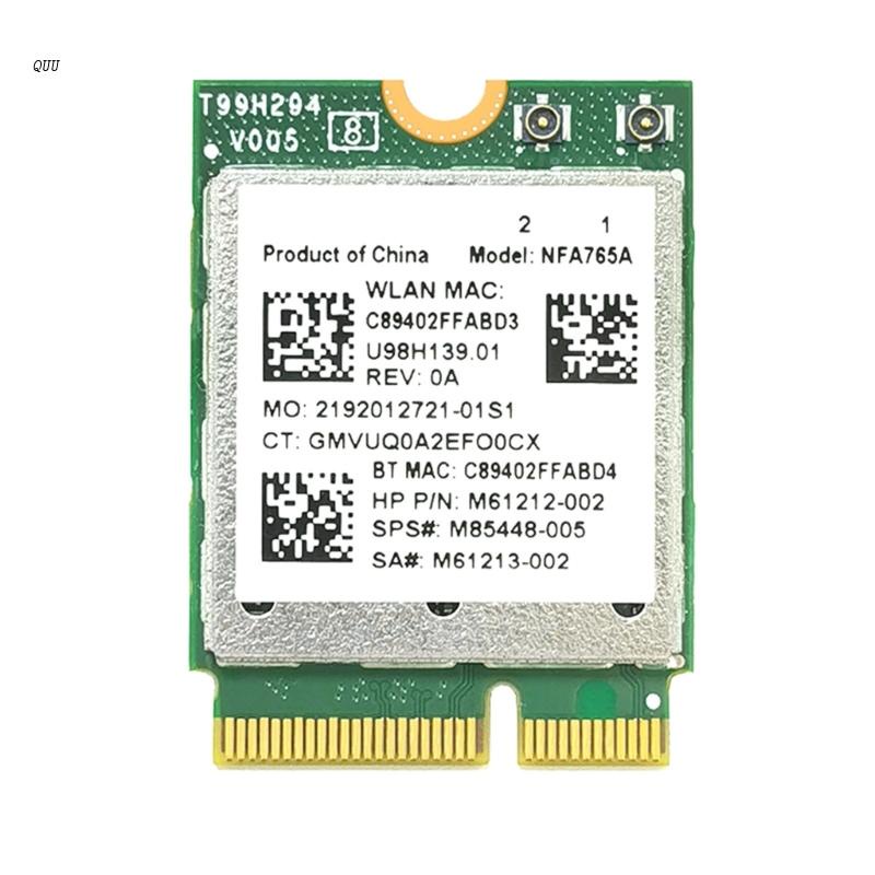 ❂Quu Wifi適配器無線網卡藍牙兼容5.2 2.4G/5G 2400M NFA765☚