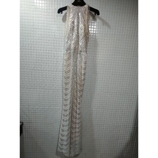 白色亮片/手工串珠花朵/禮服/洋裝/(穿出你的獨一無二)/質感很好/(近全新)適宴會婚宴生日party /Cosplay