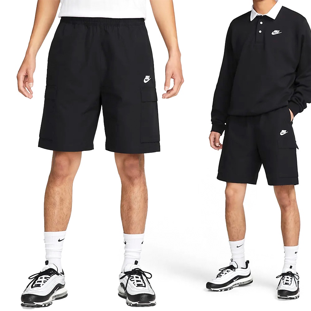Nike AS M NK CLUB CARGO SHORT 男 黑色 針織 口袋 短褲 FB1247-010