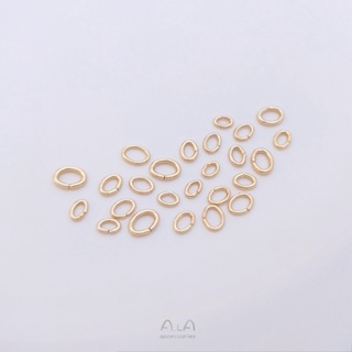 Ala-0801--保色開口圈14K包金橢圓形單圈手鏈項鏈收尾連接環diy手工飾品配件