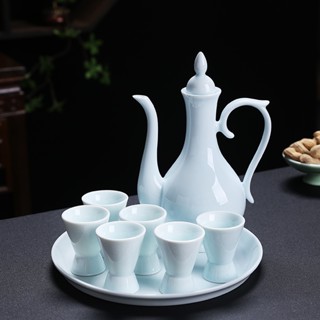 仿古陶瓷酒具套裝 中式復古白酒分酒器 小酒盅酒杯古風酒壺 家用酒器