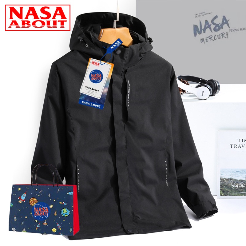 【臺灣出貨】NASA聯名 衝鋒衣 三合一兩件套 防風 防水  外套 男女同款 戶外 徒步 登山 防曬外套 薄外套