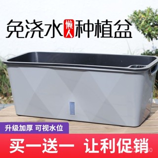 💟臺灣爆款💟北歐風懶人種植盆加厚樹脂花盆陽臺蔬菜懶人加水槽雙層種植箱 懶人種植盆 種植箱 蔬菜種植箱 樹脂花盆 加厚