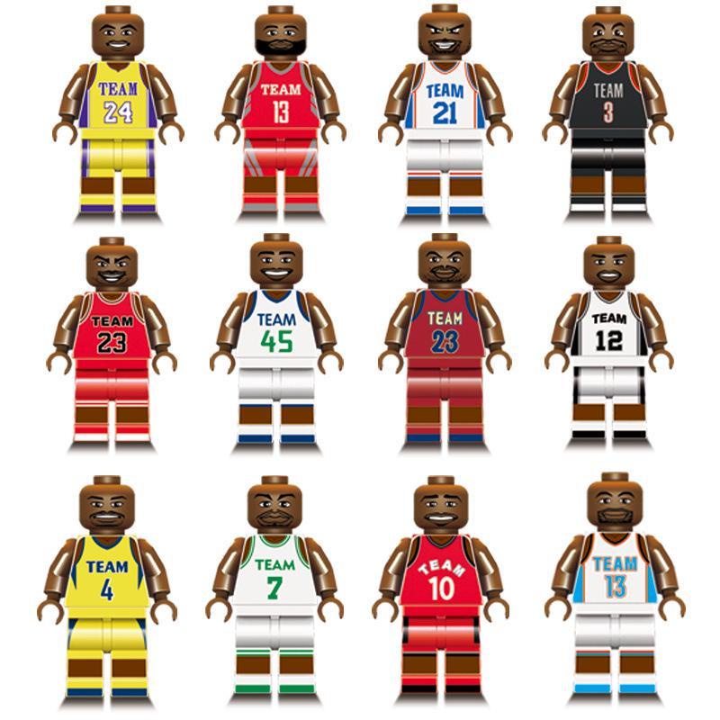 足球 籃球 積木 241積木人仔籃球第三方運動員拼裝玩具NB科比球星詹姆斯兼容樂高A