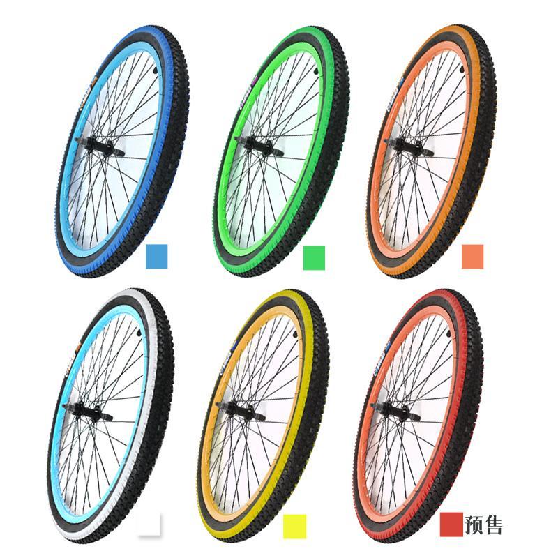 🔥臺灣熱賣🔥 彩色26寸26*1.95輪胎26x2.125通用山地車外胎內胎26X1.95自行車胎 JTS1