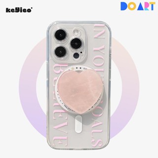 💦熱銷/keyieo原創愛心石 磁吸充電亞克力透明蘋果14plus13promax12手機殼iPhone14Pro高階