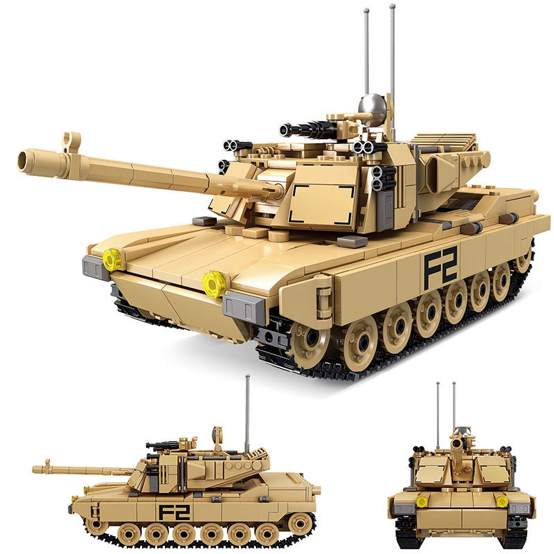 現貨 高還原軍事積木玩具兼容樂高美式M1A2主戰坦克大型陸軍步兵裝甲戰車武裝悍馬拼裝積木武器槍坦克飛機積木